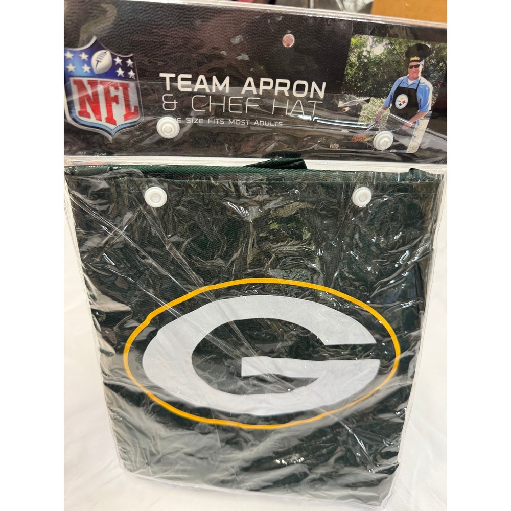 NFL Green Bay Packers Team Apron and Chef Hat Set PSG Official Licensed New